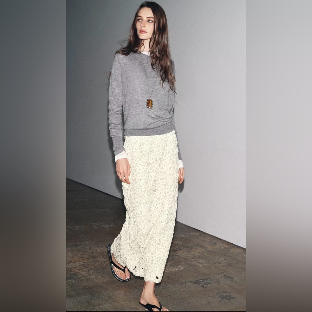 Zara ZW Embroidered Beaded skirt